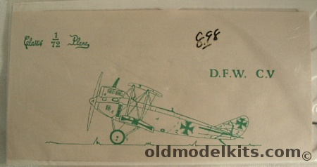 Classic Plane 1/72 D.F.W. C.V - (DFW C-V) - Bagged plastic model kit